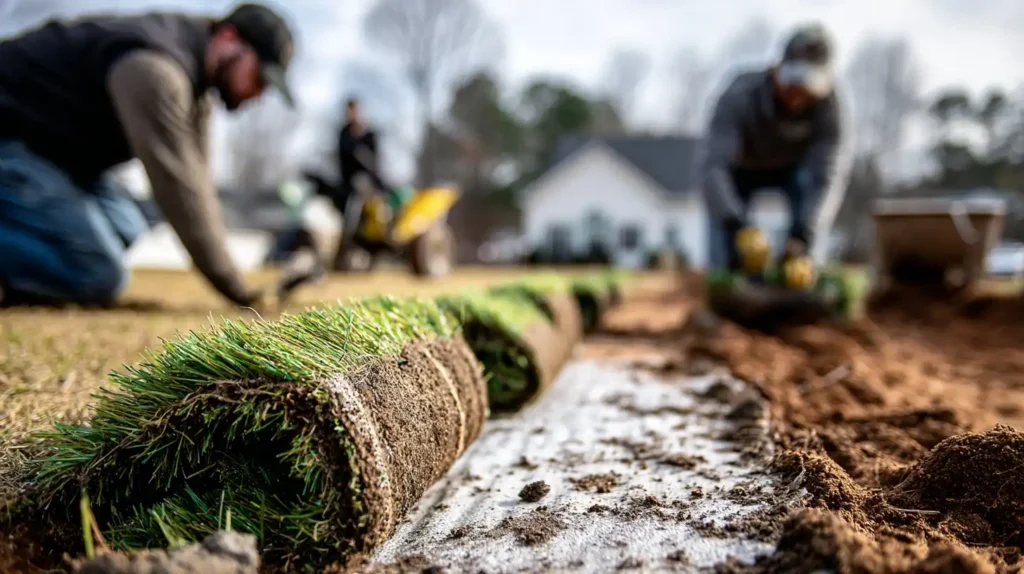 sod installation in Raleigh NC creating a new healthy lawn