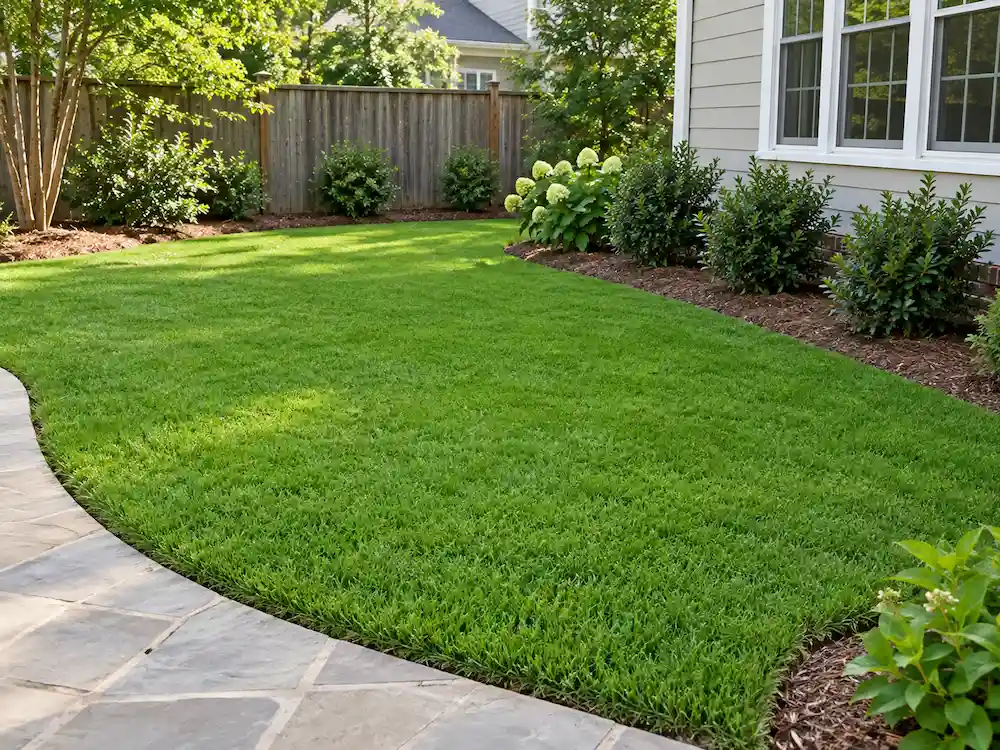Zoysiagrass lawn for fall lawn fertilization in Raleigh, NC