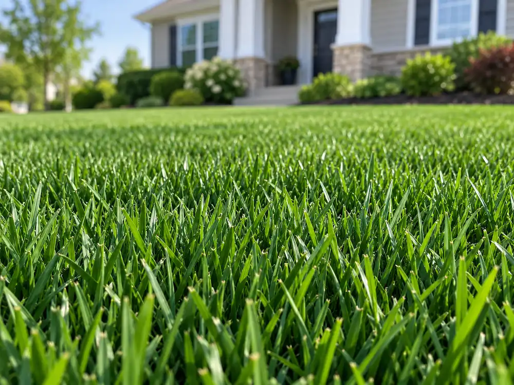 Tall fescue grass for fall lawn fertilization in Raleigh, NC